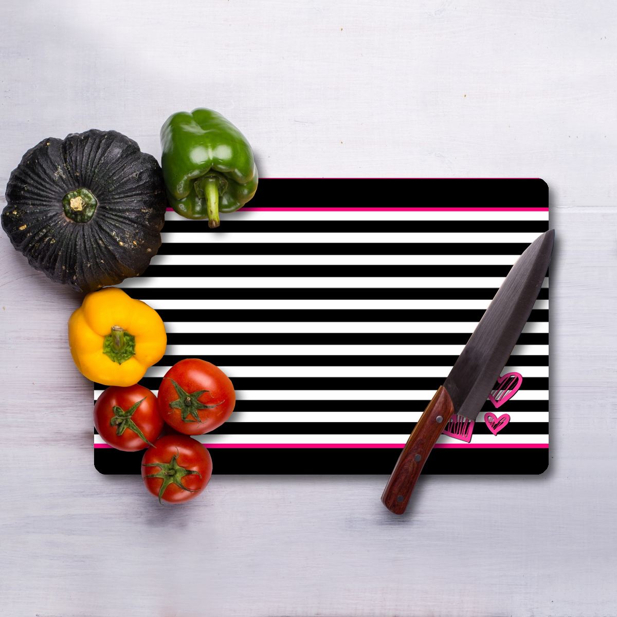 Tábua de corte de vidro temperado – 20 x 30 cm – multicolorido