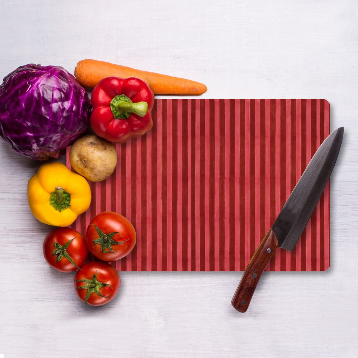 Tábua de corte em vidro temperado – 20 x 30 cm – Multicolorido