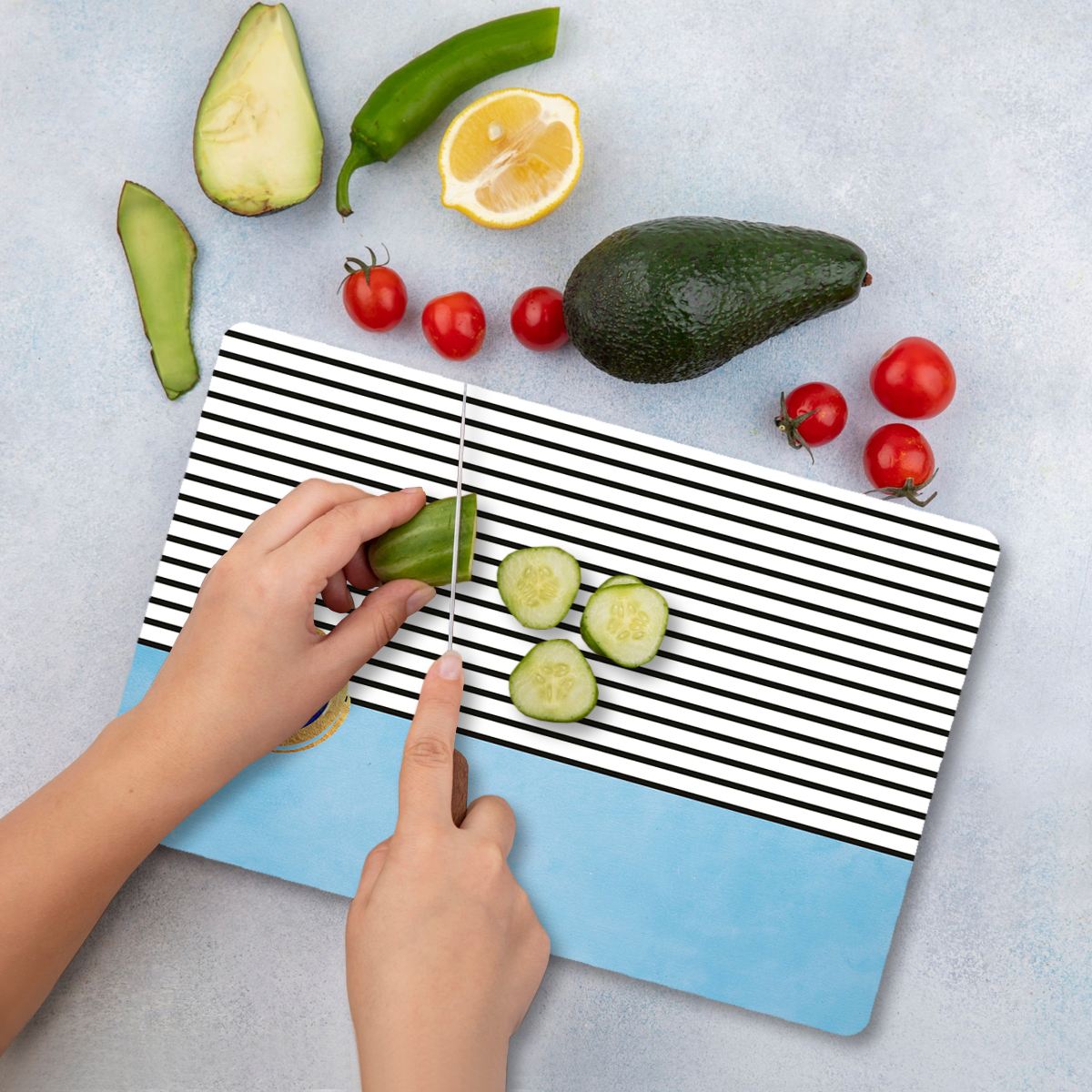 Tábua de Corte – 30 x 40 cm – Multicolorido – Vidro Temperado