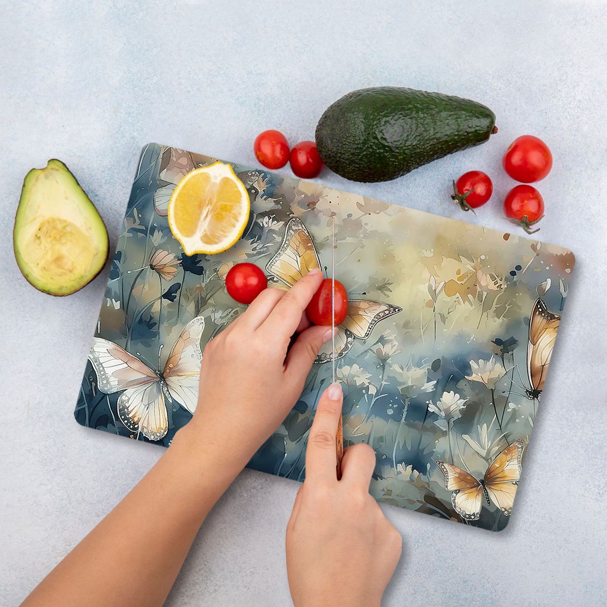 Tábua de Corte – 30 x 40 cm – Multicolorida – Vidro Temperado