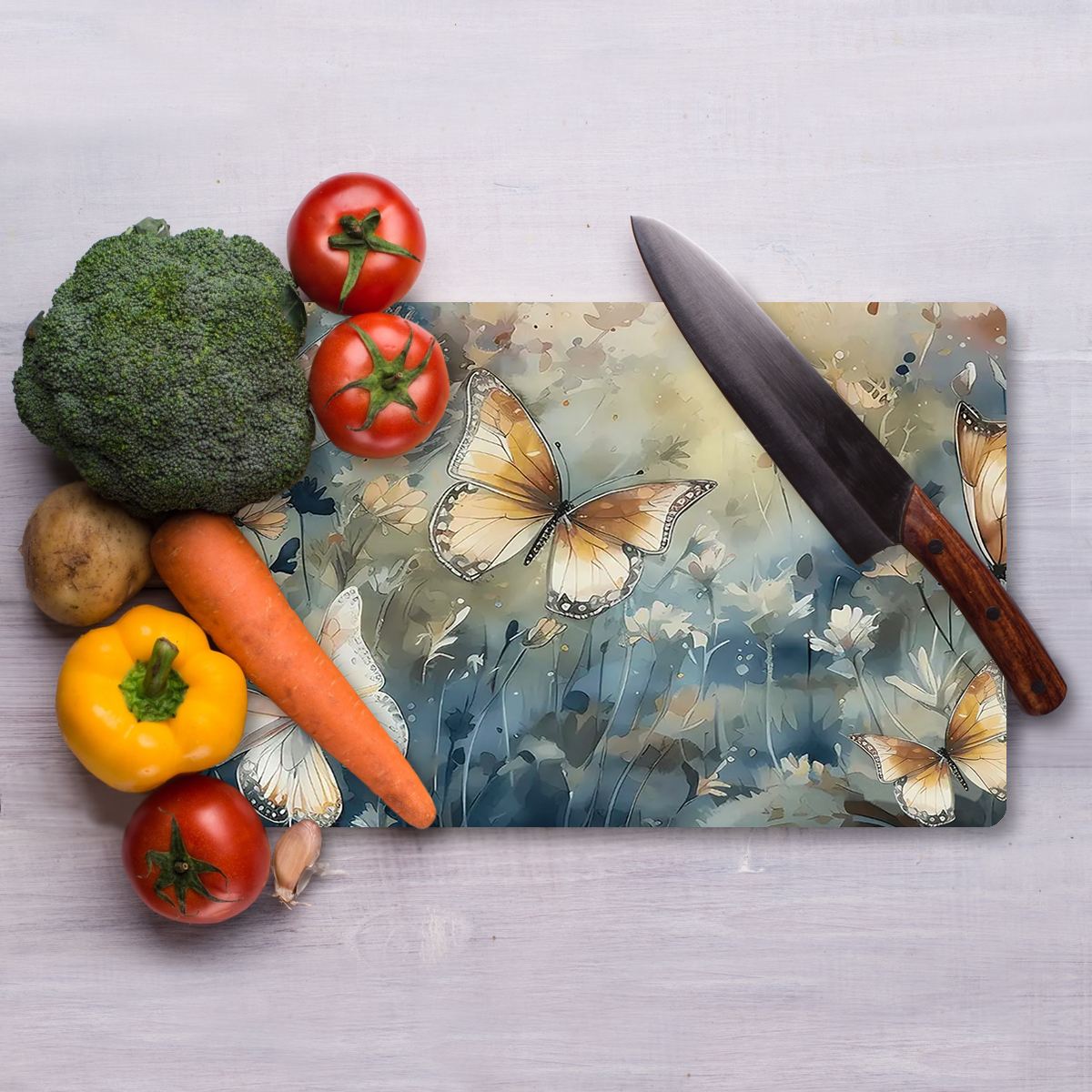 Tábua de Corte – 30 x 40 cm – Multicolorida – Vidro Temperado