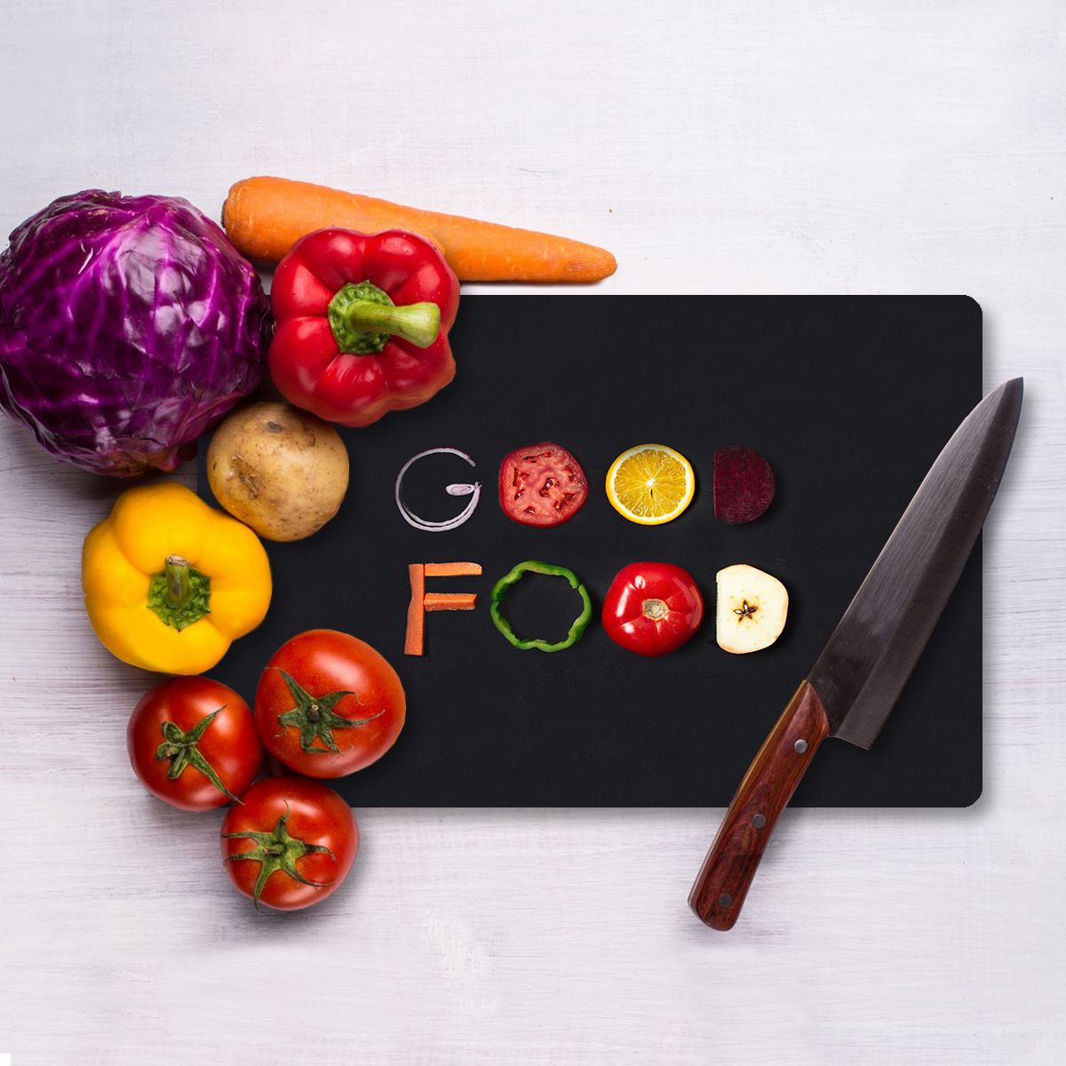 Tábua de Corte – 20 x 30 cm – Multicolorido – Vidro Temperado