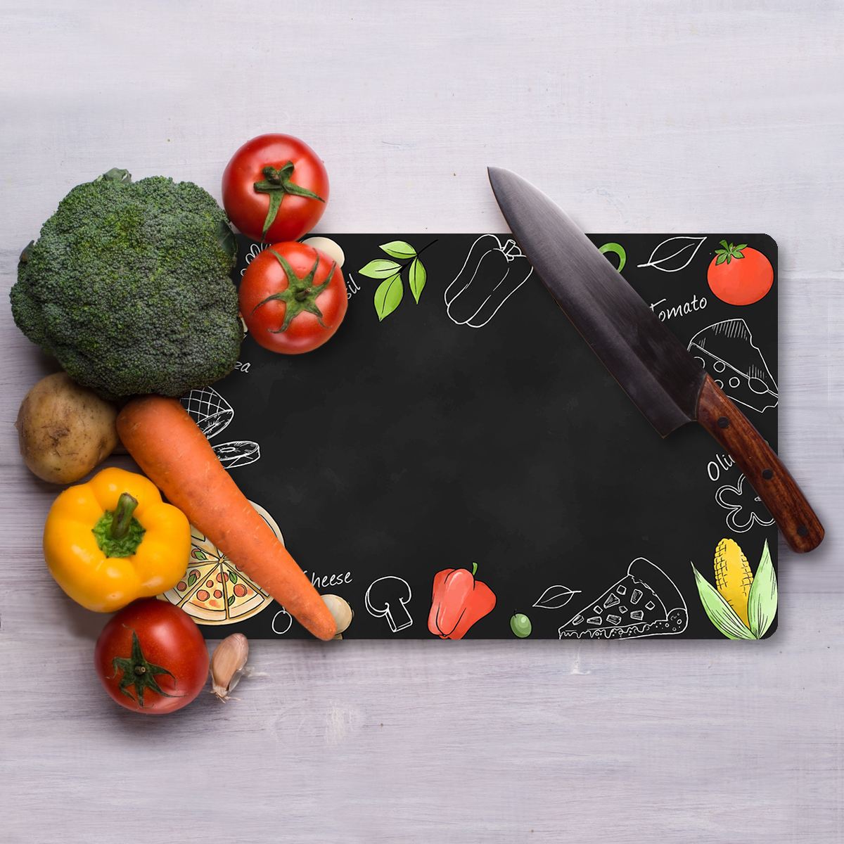 Tábua de Corte – 20 x 30 cm – Multicolorido – Vidro Temprado