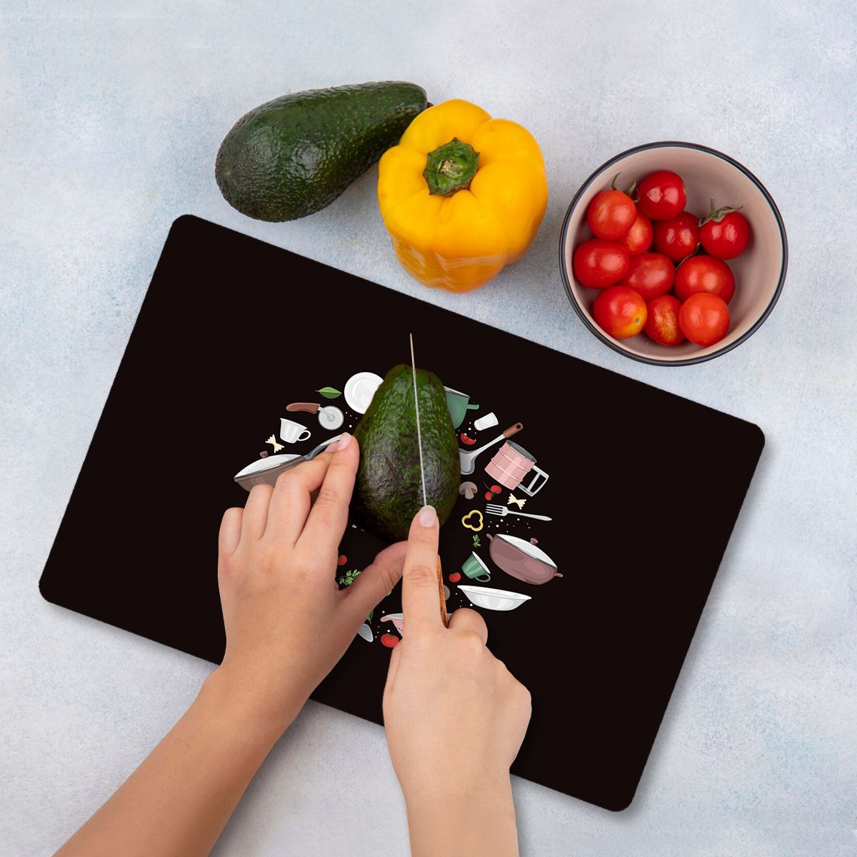 Tábua de Corte – 30 x 40 cm – Multicolorido – Vidro Temperado