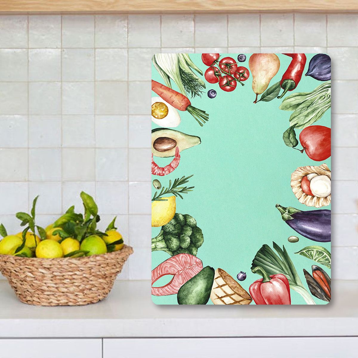 Tábua de Corte – 20 x 30 cm – Multicolorido – Vidro Temperado