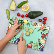 Tábua de corte – 30 x 40 cm – Multicolorido – vidro temperado