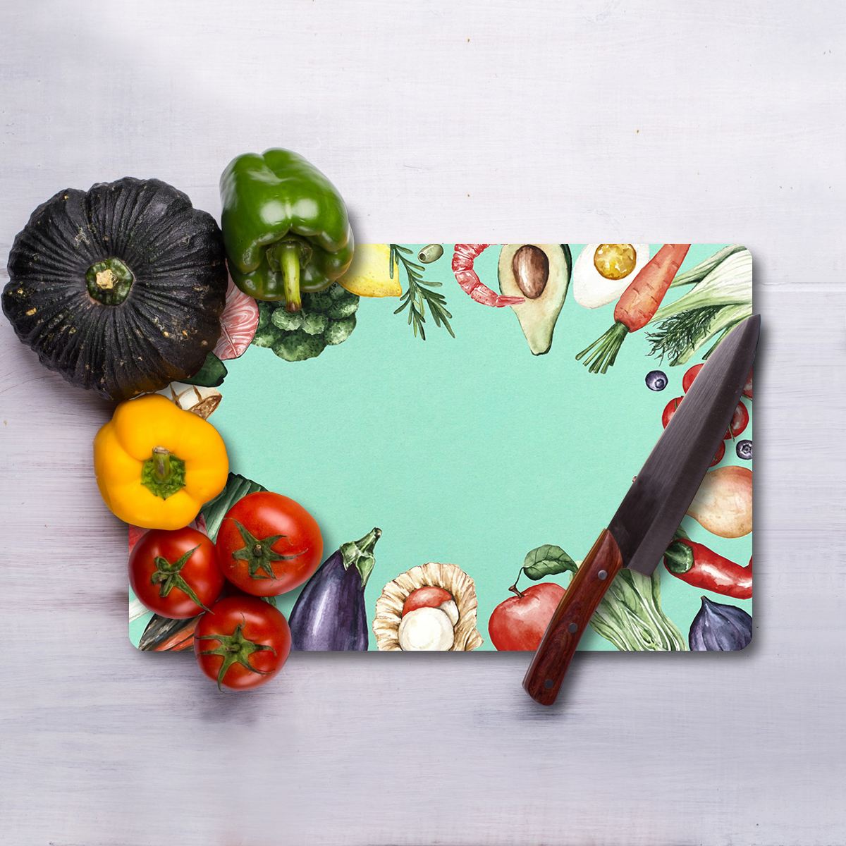 Tábua de corte – 30 x 40 cm – Multicolorido – vidro temperado