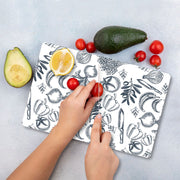 Tábua de corte – 20 x 30 cm – Multicolorido – vidro temperado