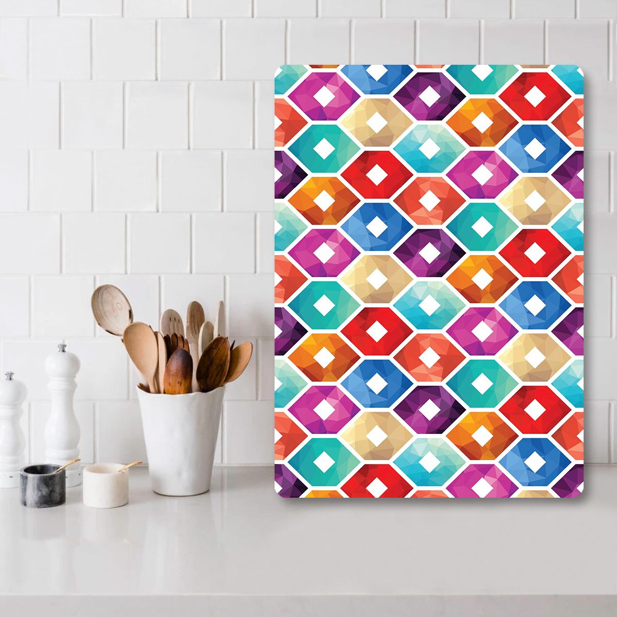 Tábua de Corte – 20 x 30 cm – Multicolorido – Vidro Temperado