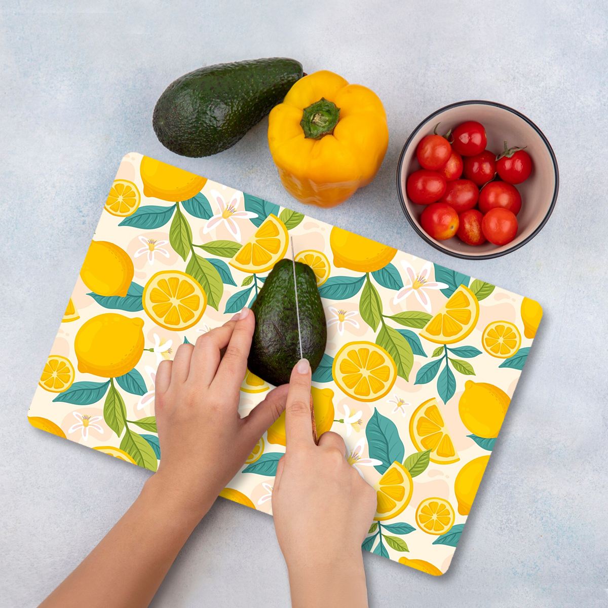 Tábua de Corte – 20 x 30 cm – Multicolorido – Vidro Temperado