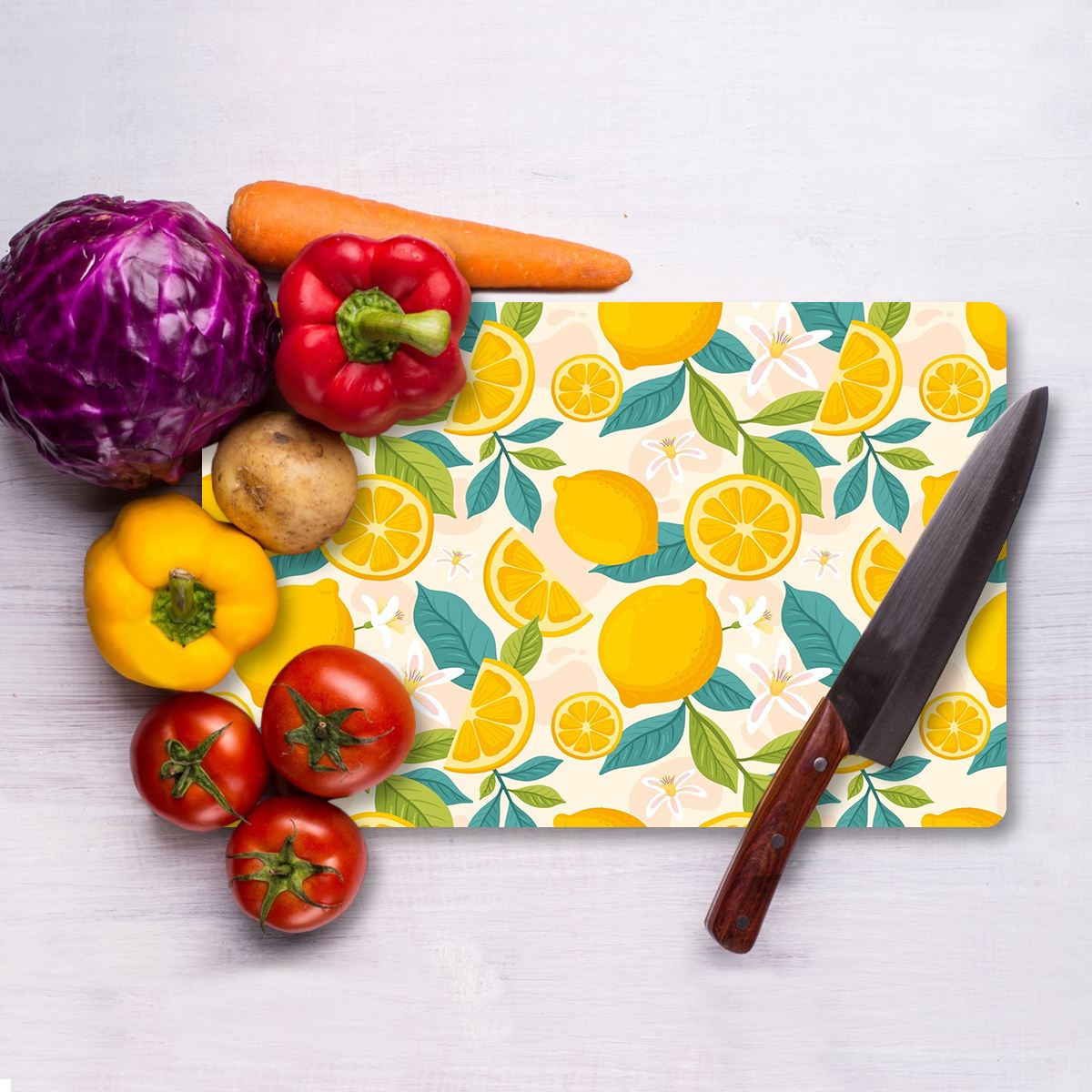 Tábua de Corte – 20 x 30 cm – Multicolorido – Vidro Temperado