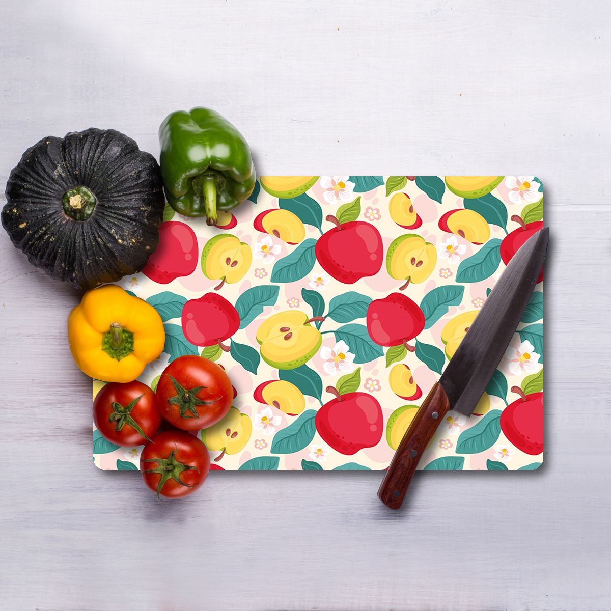 Tábua de Corte – 30 x 40 cm – Multicolorido – Vidro Temperado