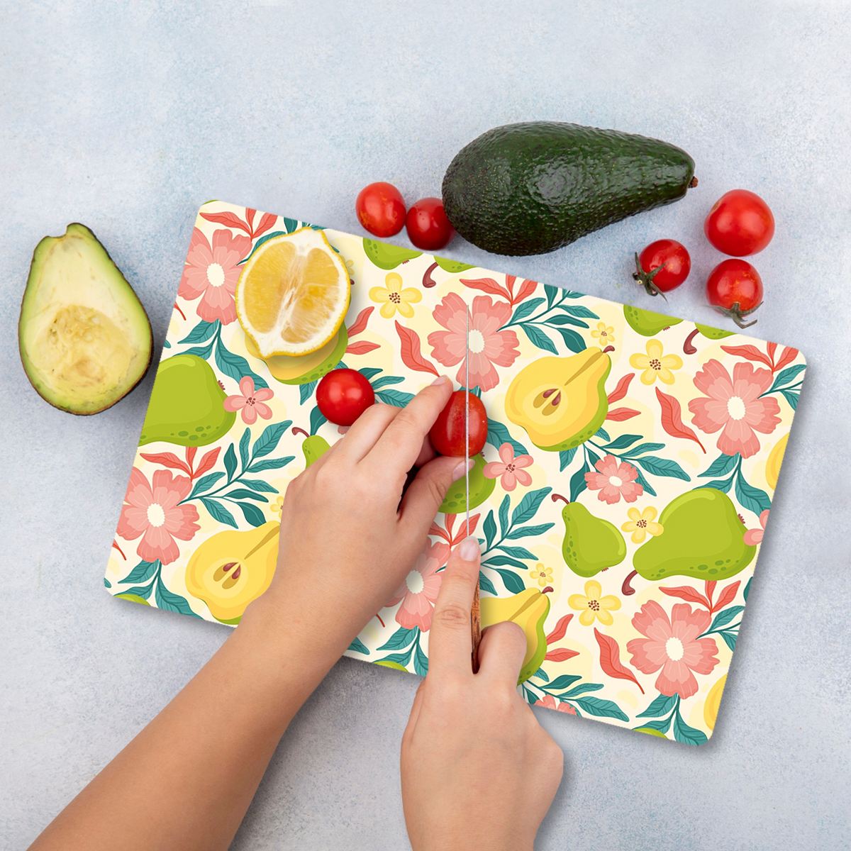 Tábua de Corte – 20 x 30 cm – Multicolorido – Vidro Temperado