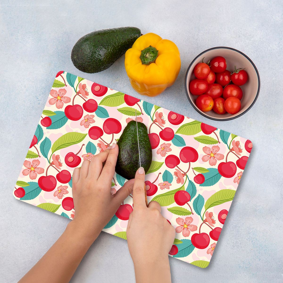 Tábua de Corte de Vidro Temperado – 20 x 30 cm – Multicolorido