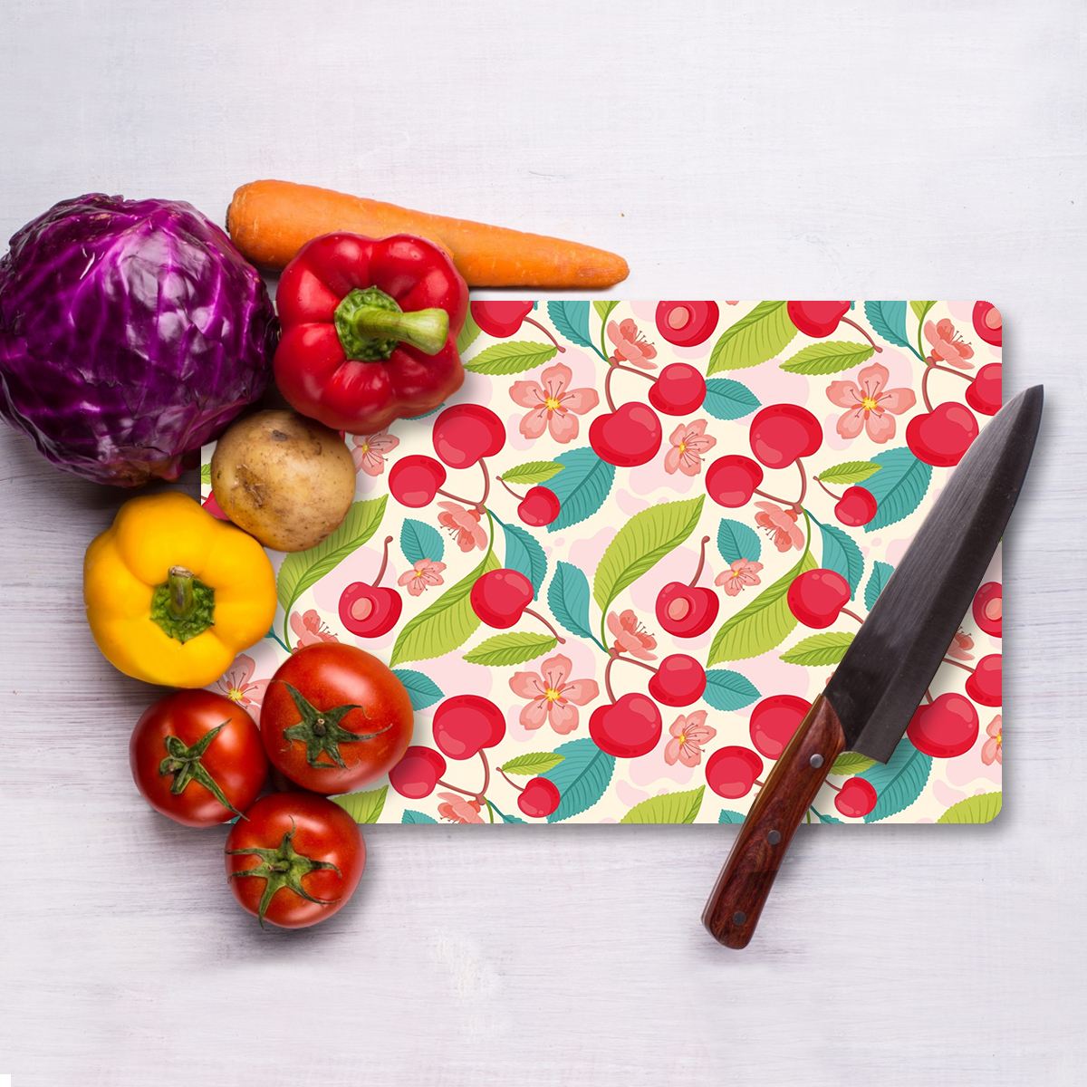 Tábua de Corte de Vidro Temperado – 20 x 30 cm – Multicolorido