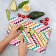 Tábua de Corte em Vidro Temperado – 20 x 30 cm – Multicolorido