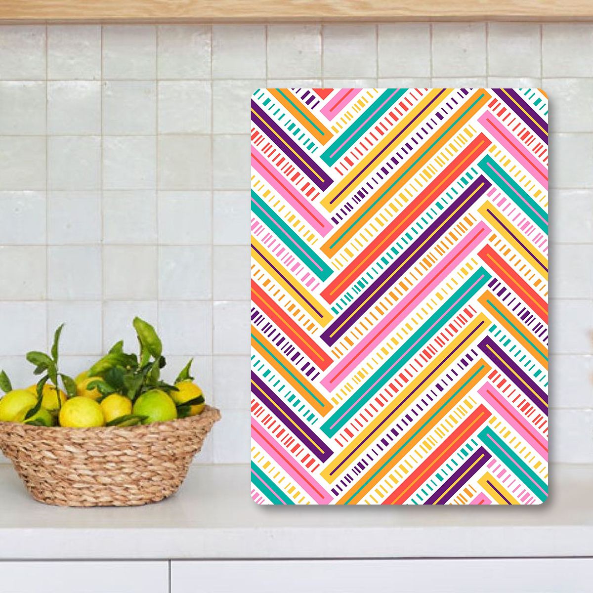 Tábua de Corte – 30 x 40 cm – Multicolorido – Vidro Temperado