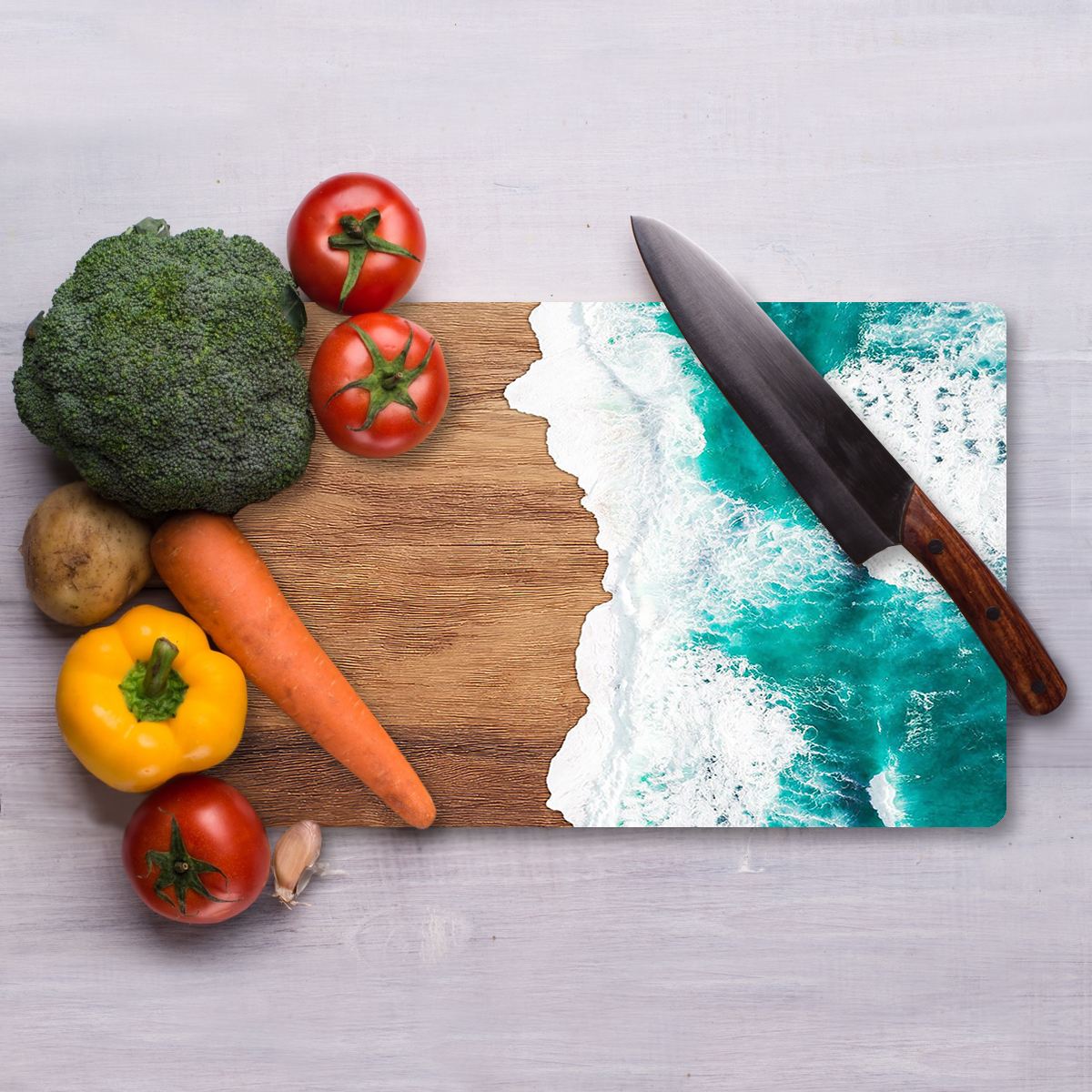 Tábua de corte – 20 x 30 cm – Multicolorido – Vidro Temperado