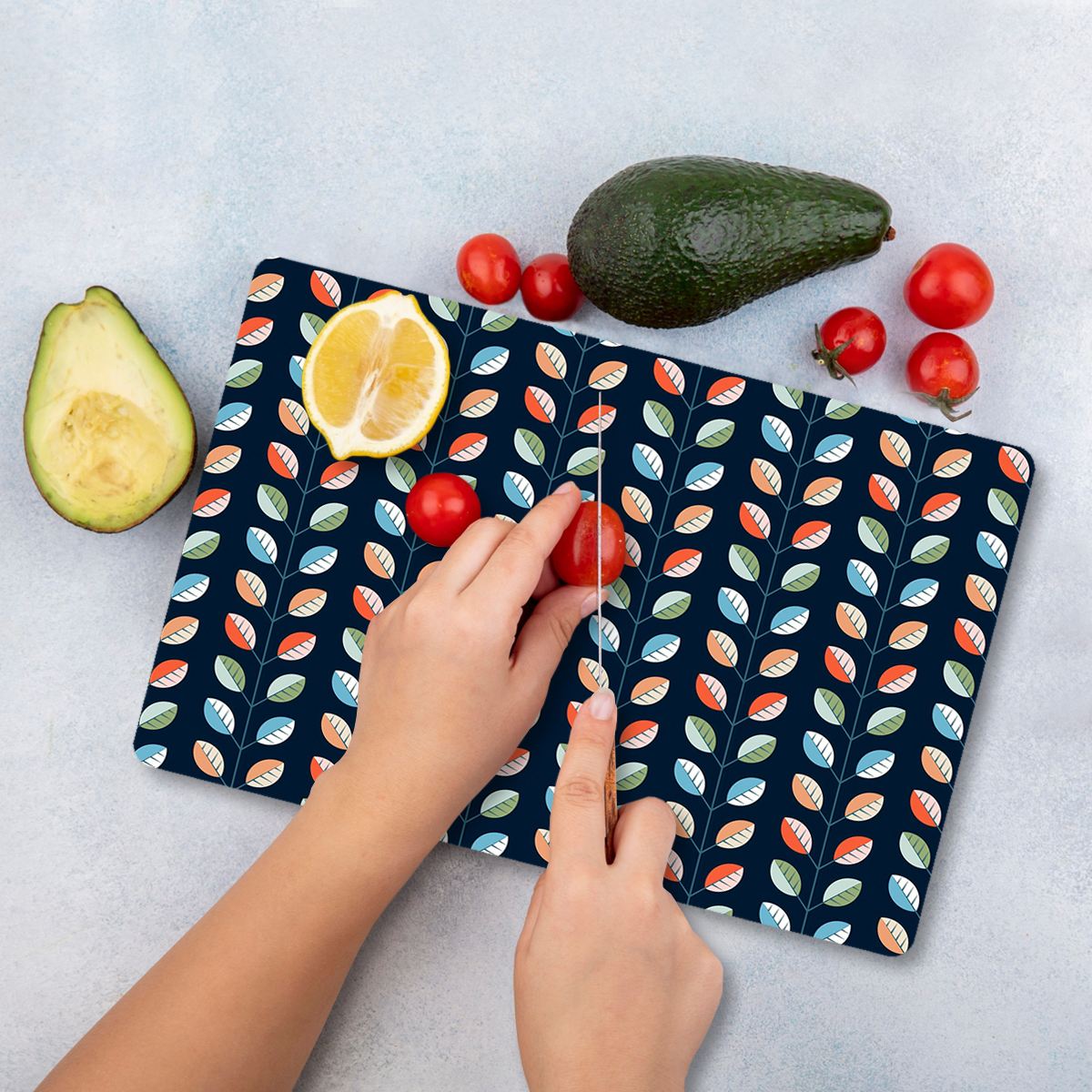 Tábua de corte – 30 x 40 cm – Multicolorido – Vidro Temperado