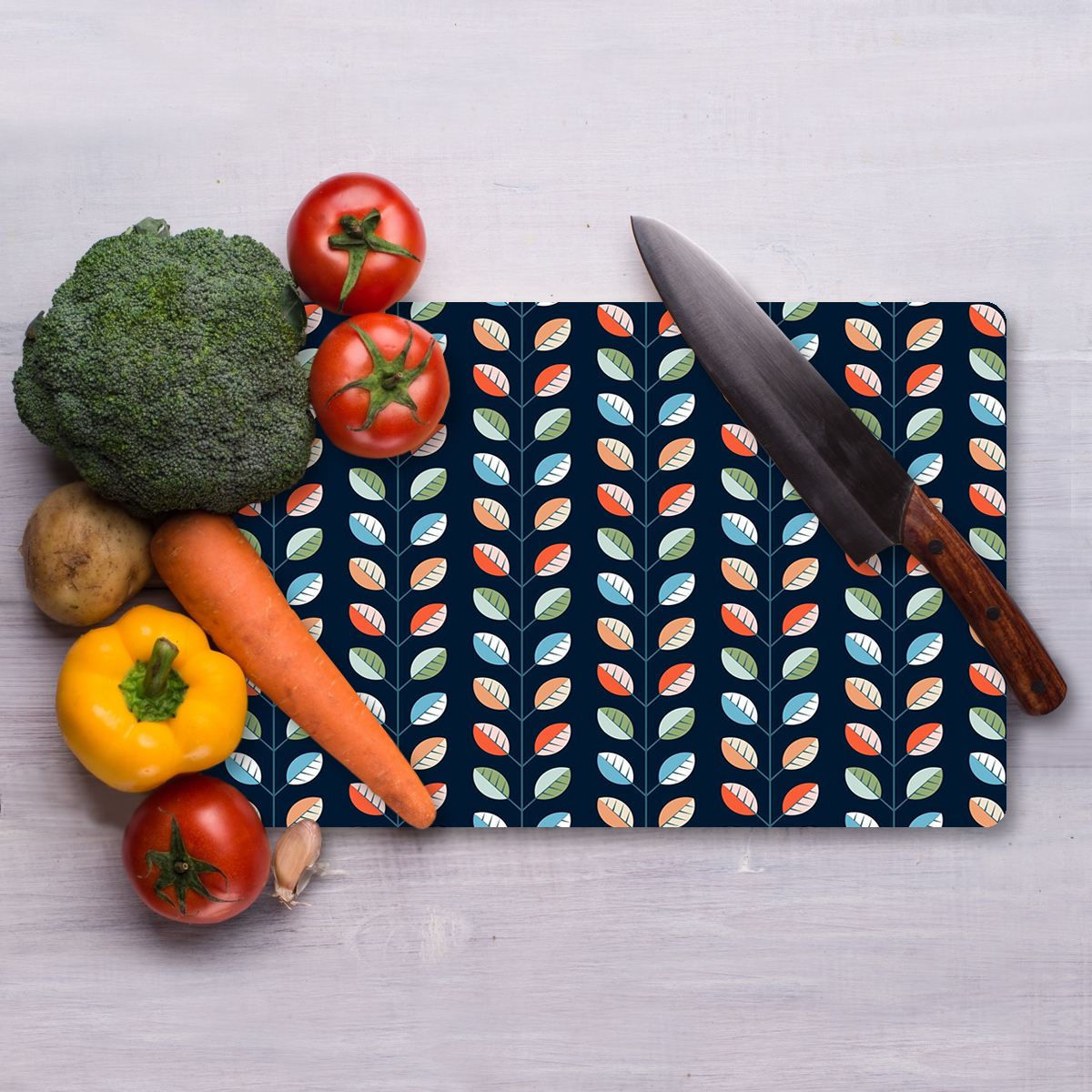 Tábua de corte – 30 x 40 cm – Multicolorido – Vidro Temperado