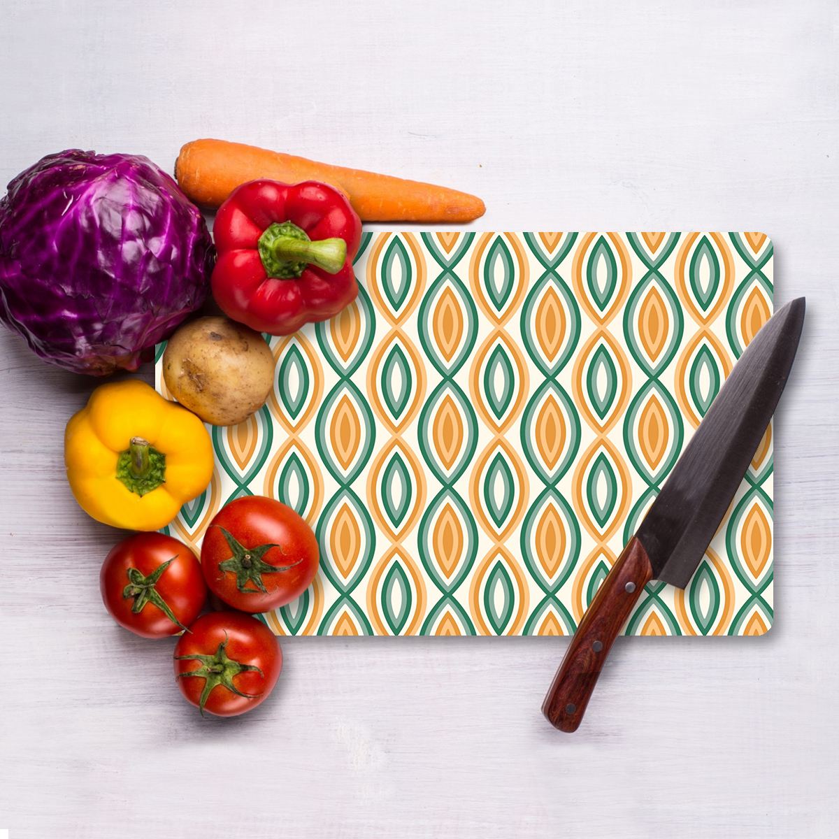 Tábua de Corte – 20 x 30 cm – Multicolorido – Vidro Temperado