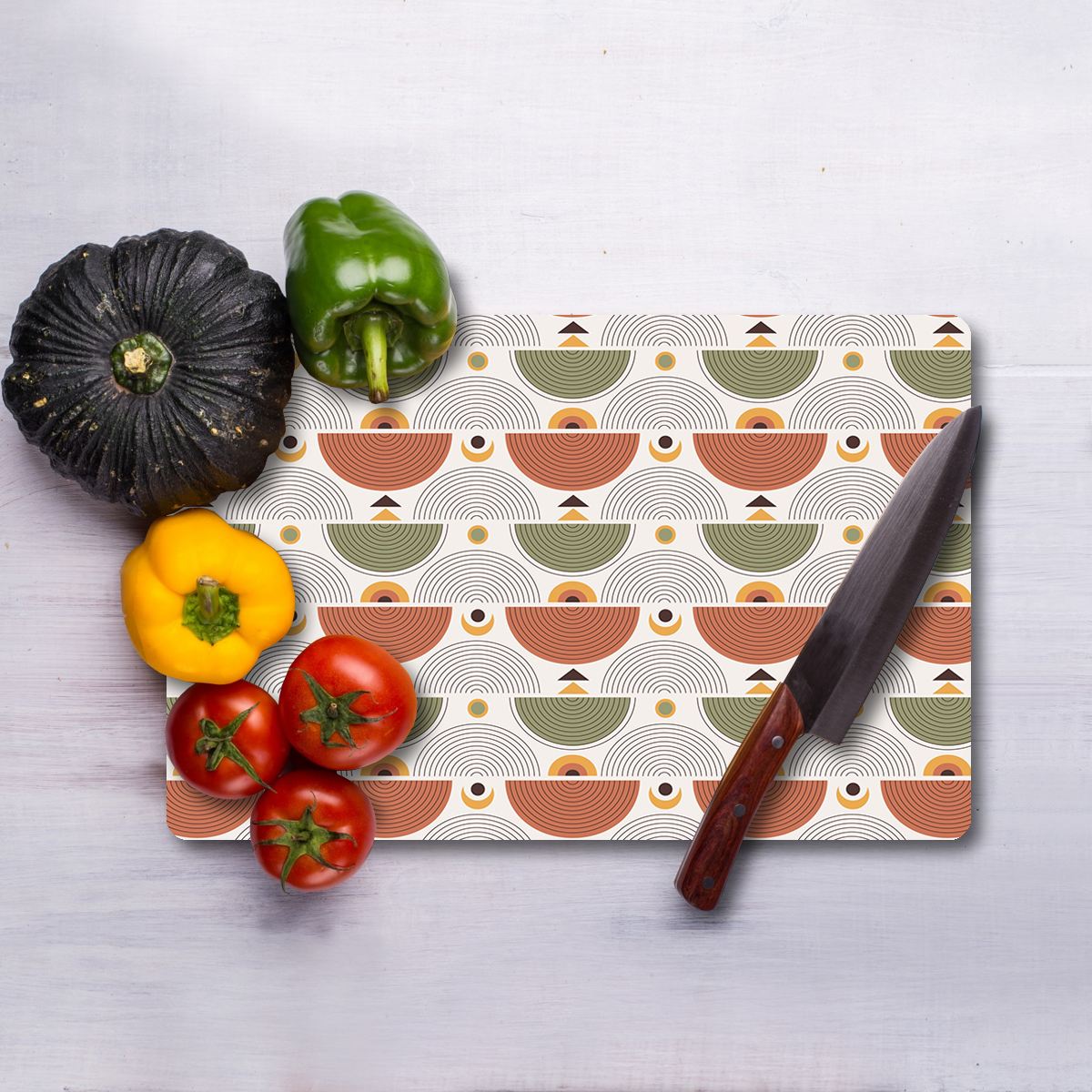 Tábua de Corte – 30 x 40 cm – Multicolorido – Vidro Temperado