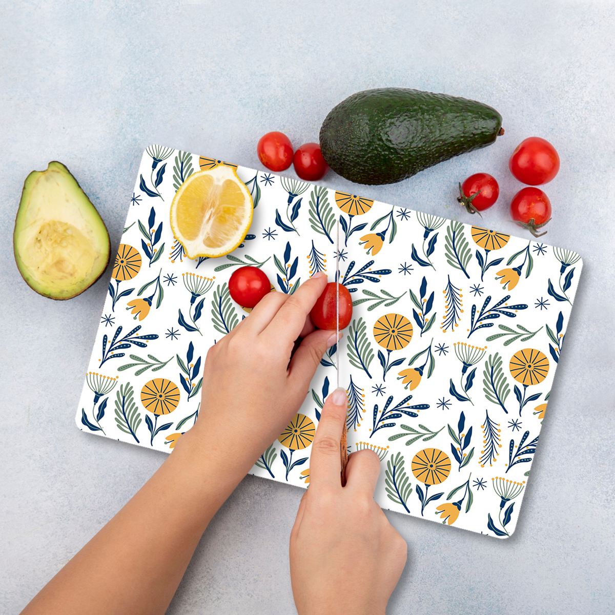 Tábua de corte – 20 x 30 cm – Multicolorido – Vidro Temperado