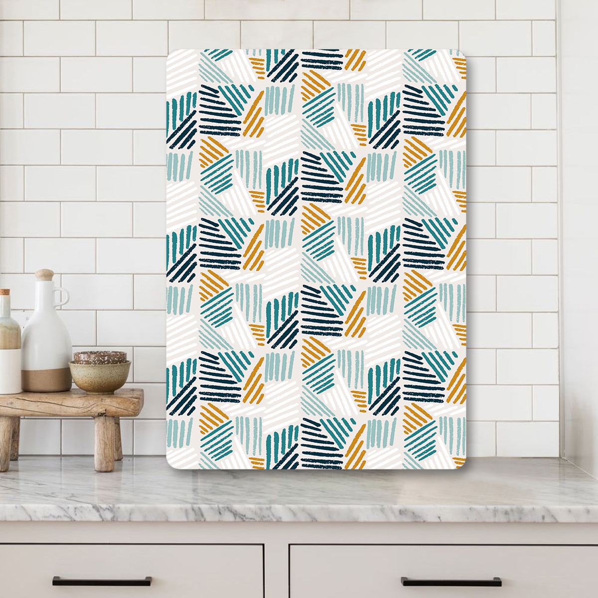 Tábua de corte  – 30 x 40 cm – Multicolorido – Vidro temperado