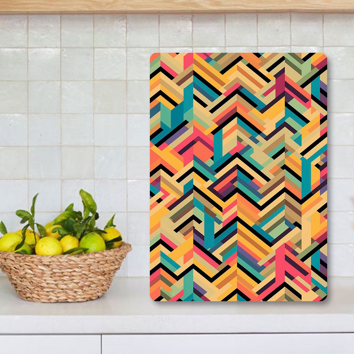 Tábua de Corte – 30 x 40 cm – Multicolorido – Vidro Temperado