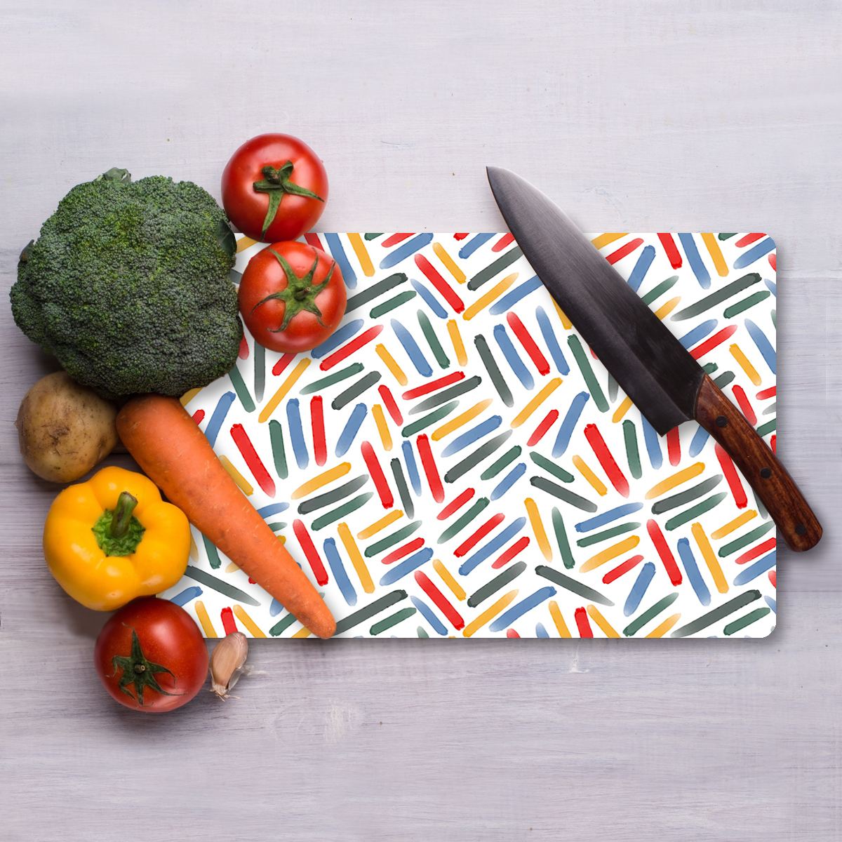 Tábua de Corte – 20 x 30 cm – Multicolorido – Vidro Temperado