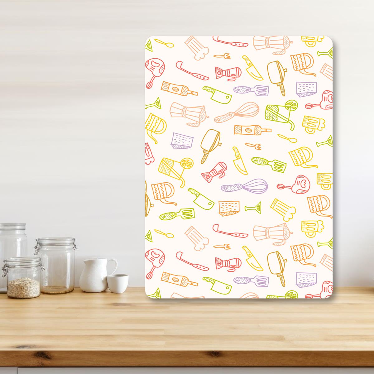 Tábua de Corte – 20 x 30 cm – Multicolorida – Vidro Temperado