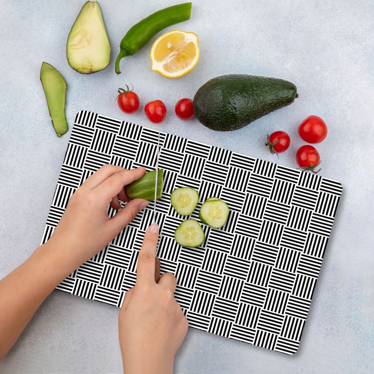 Tábua de corte – 20 x 30 cm – Multicolorido – Vidro Temperado