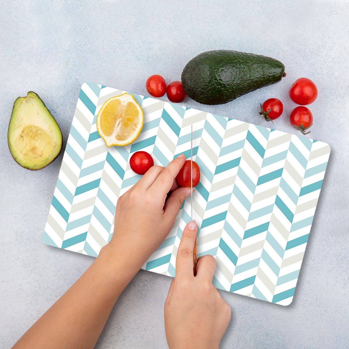 Tábua de Corte em Vidro Temperado – 20 x 30 cm – Multicolorido