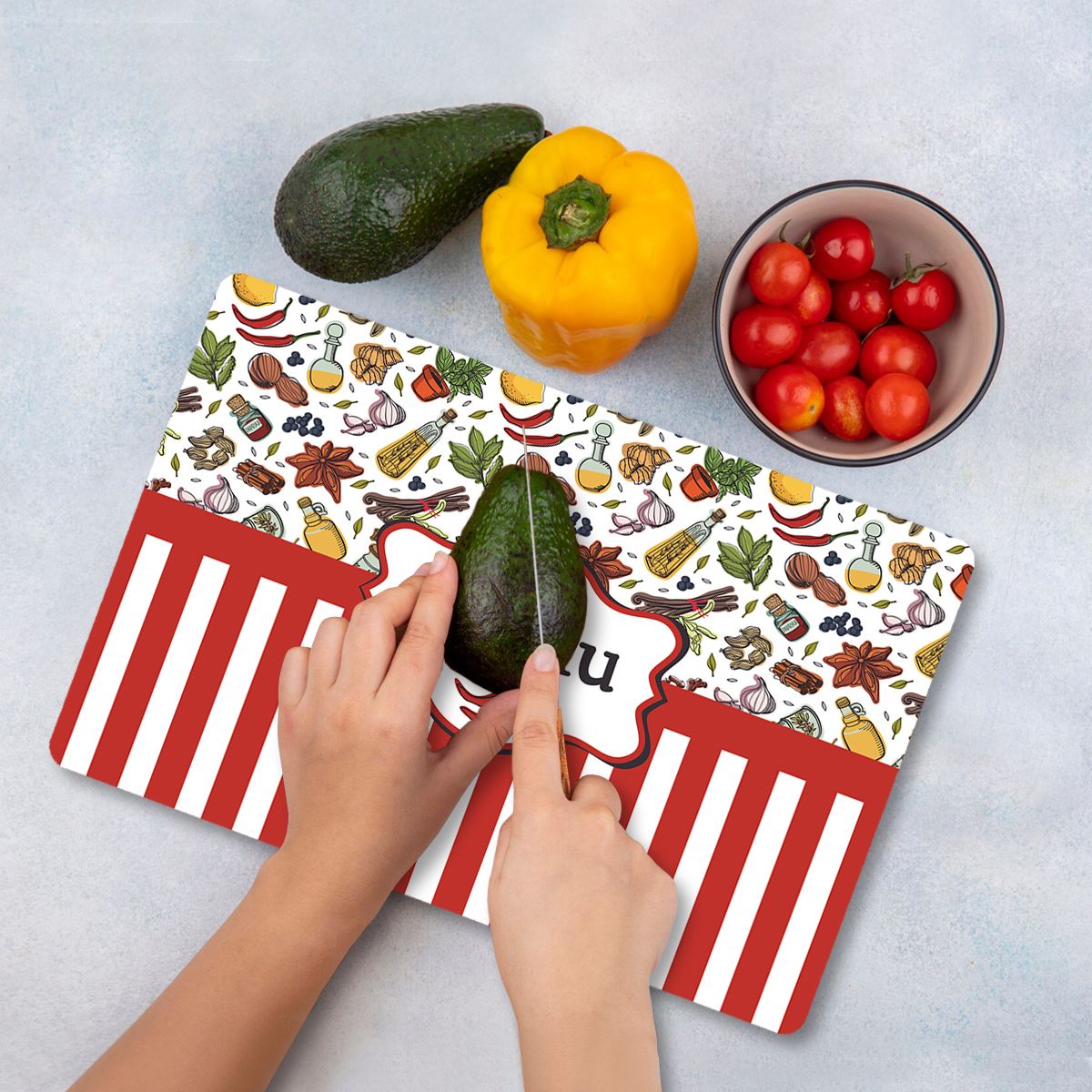 Tábua de Corte – 20 x 30 cm – Multicolorido – Vidro Temperado