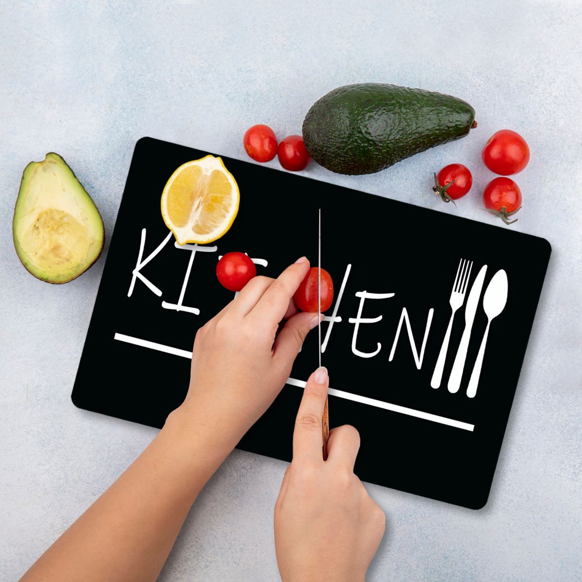 Tábua de corte – 20 x 30 cm – Multicolorido – vidro temperado