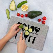 Tábua de corte em vidro temperado – 20 x 30 cm – multicolorido