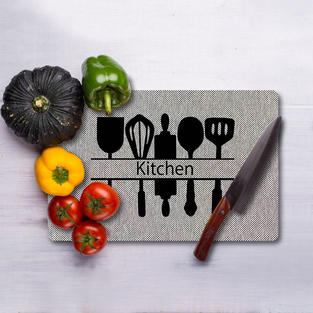 Tábua de corte – 30 x 40 cm – Multicolorido – Vidro temperado