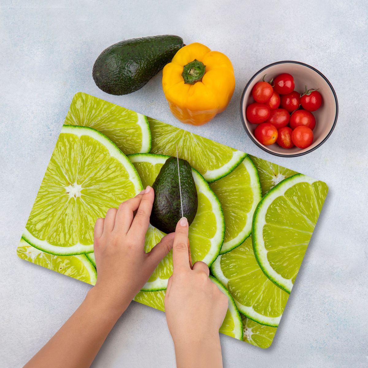 Tábua de corte – 30 x 40 cm – Multicolorido – vidro temperado