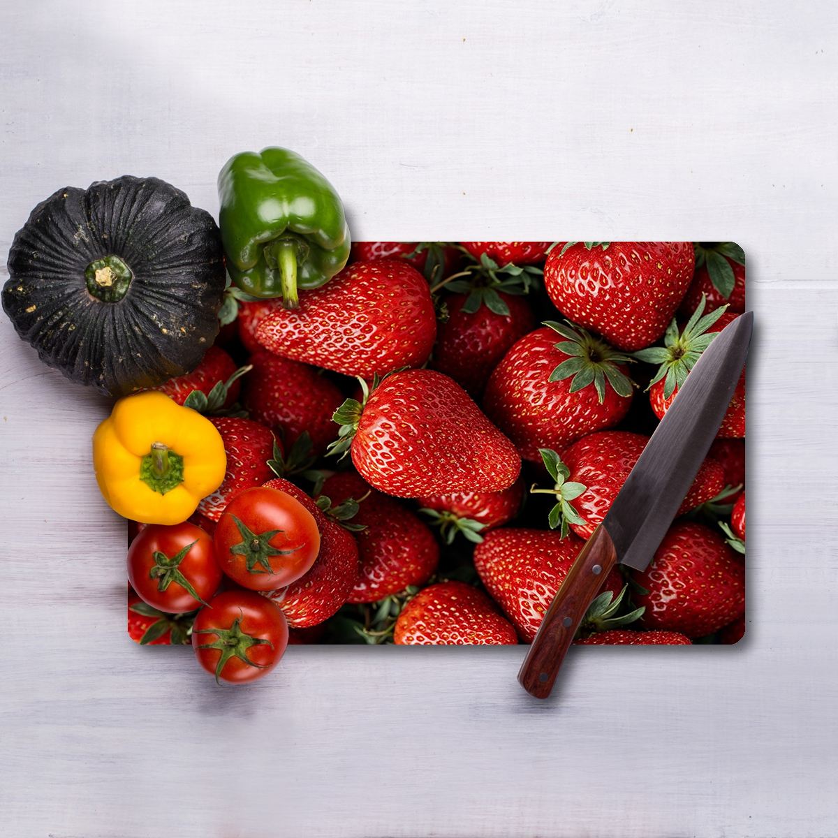 Tábua de Corte – 20 x 30 cm – Multicolorido – Vidro Temperado