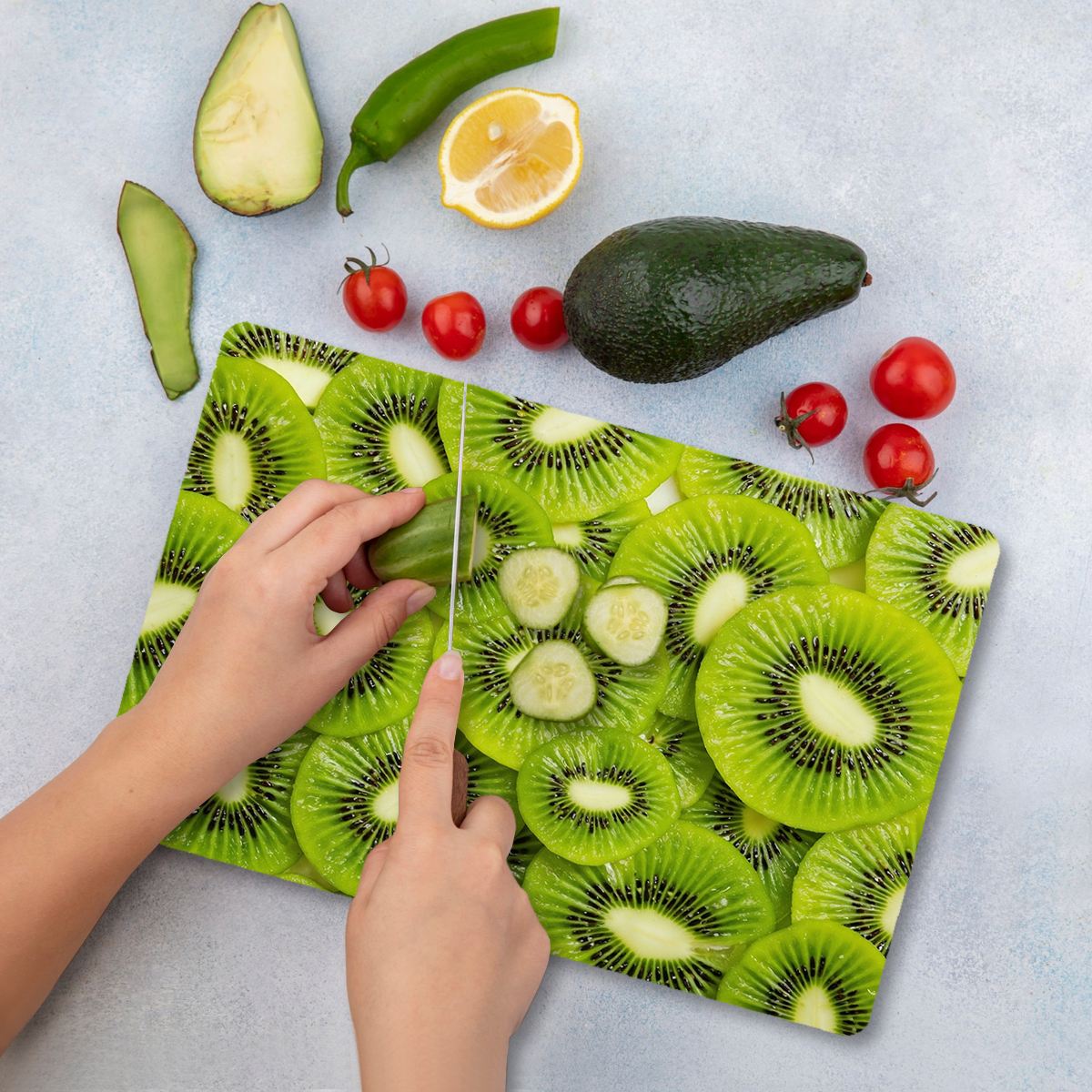 Tábua de Corte – 20 x 30 cm – Multicolorido – Vidro Temperado