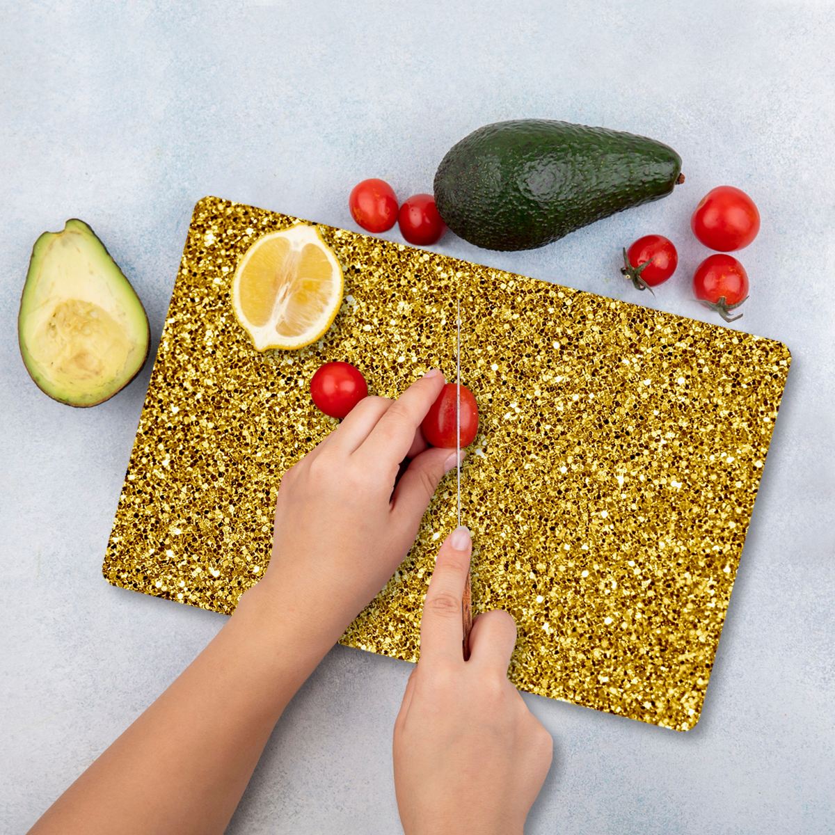 Tábua de Corte – 30 x 40 cm – Multicolorido – Vidro Temperado