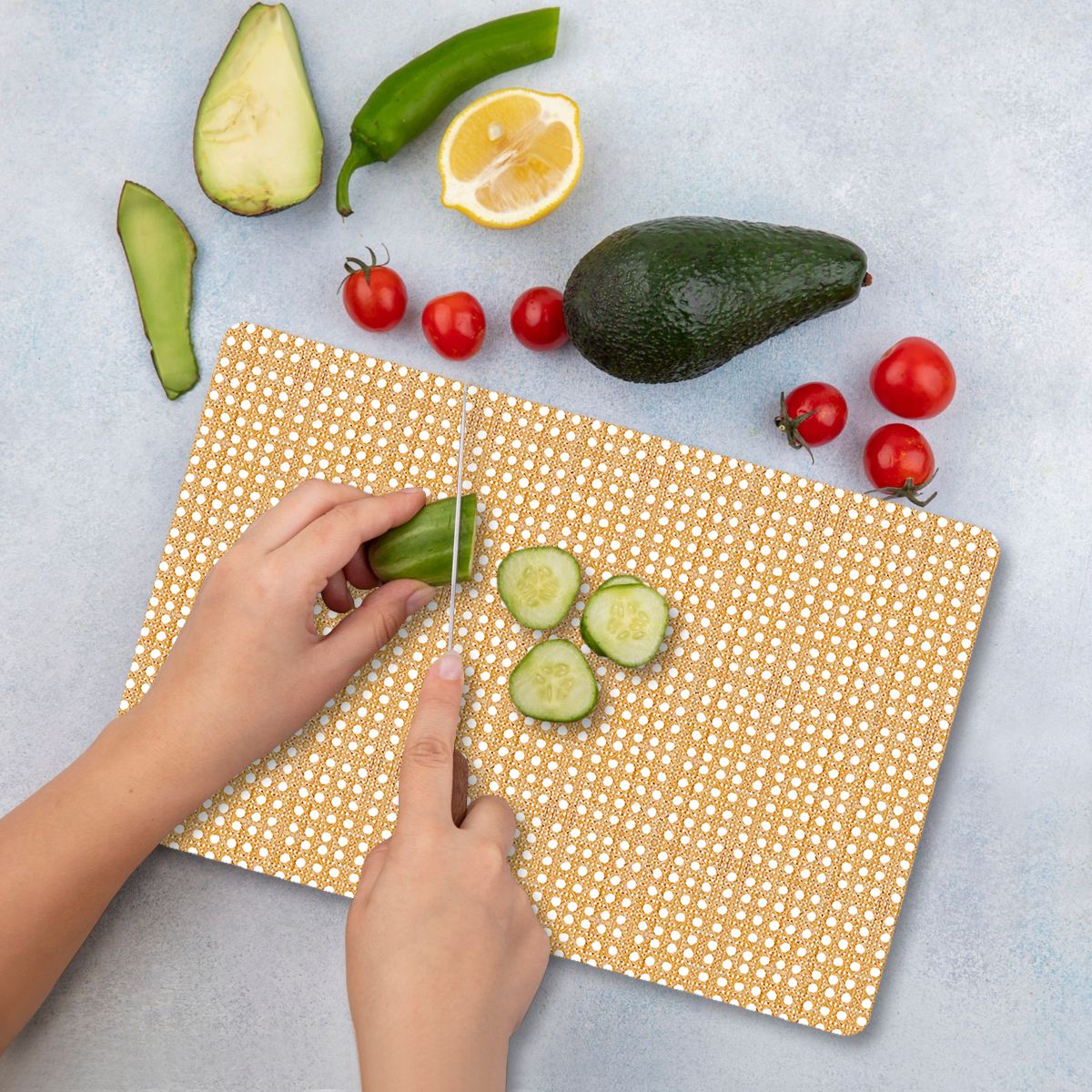 Tábua de Corte – 20 x 30 cm – Multicolorido – vidro temperado