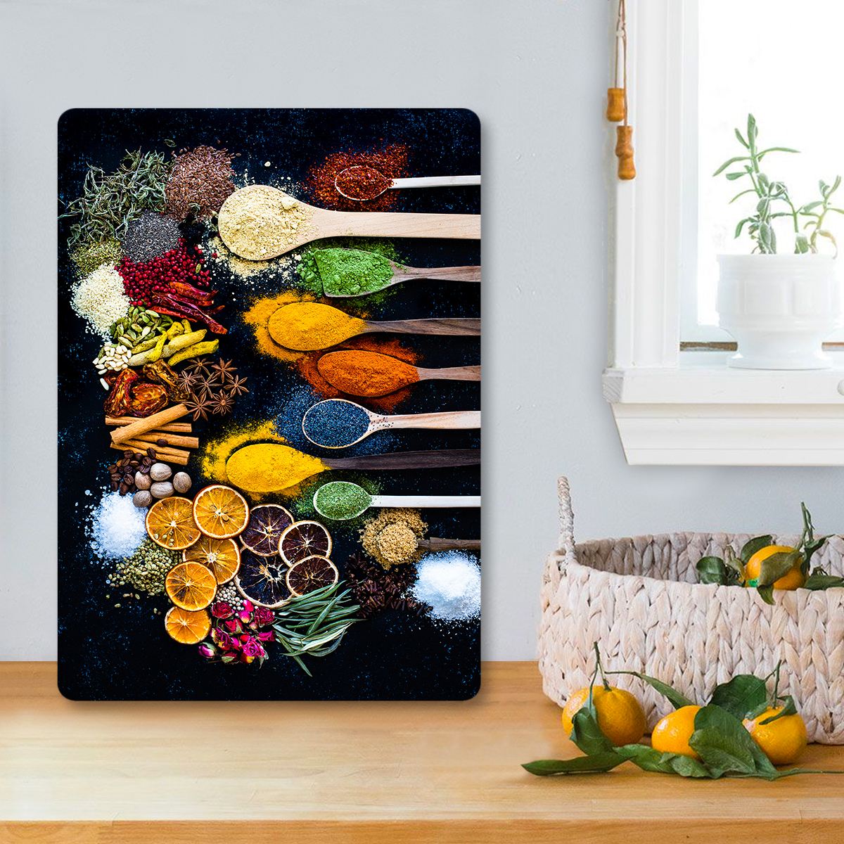 Tábua de corte em vidro temperado – 20 x 30 cm – multicolorido