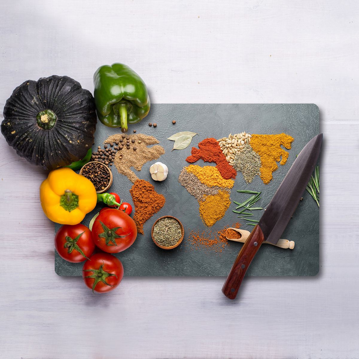 Tábua de corte – 30 x 40 cm – Multicolorido – vidro temperado