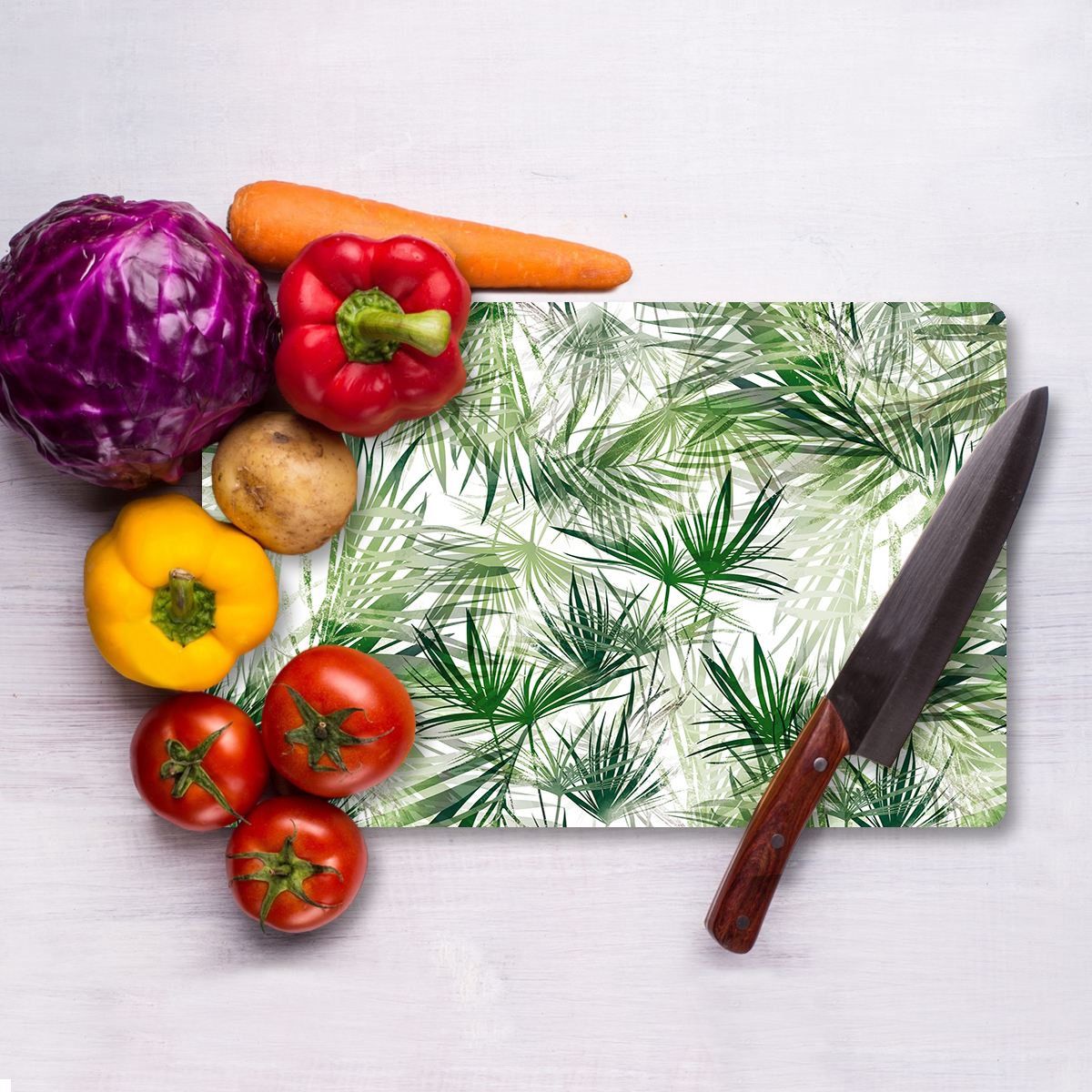 Tábua de corte – 30 x 40 cm – Multicolorido – Vidro temperado