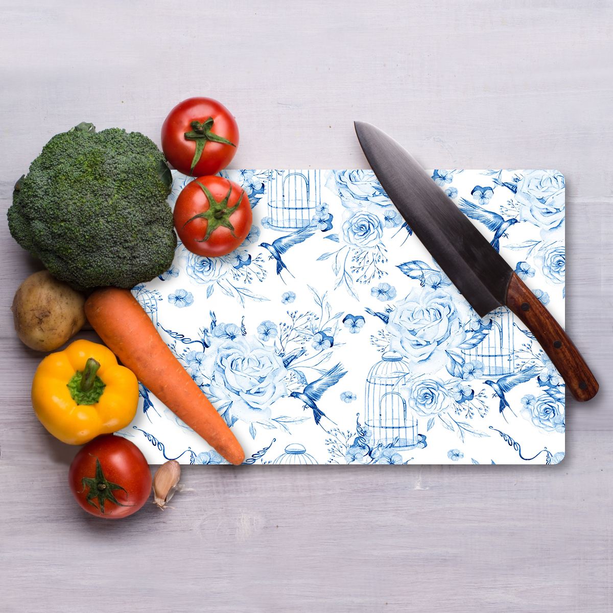 Tábua de Corte – 30 x 40 cm – Multicolorido – Vidro Temperado