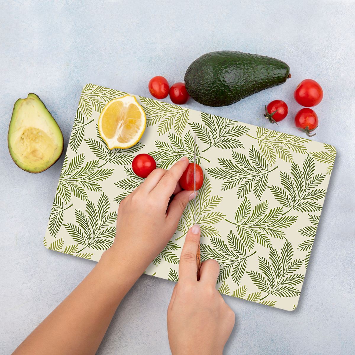 Tábua de corte de vidro temperado – 30 x 40 cm – Multicolorido