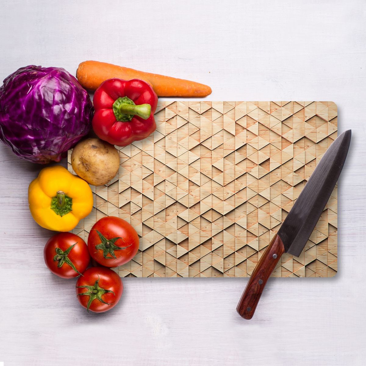 Tábua de corte - 20 x 30 cm - Multicolorido - Vidro temperado