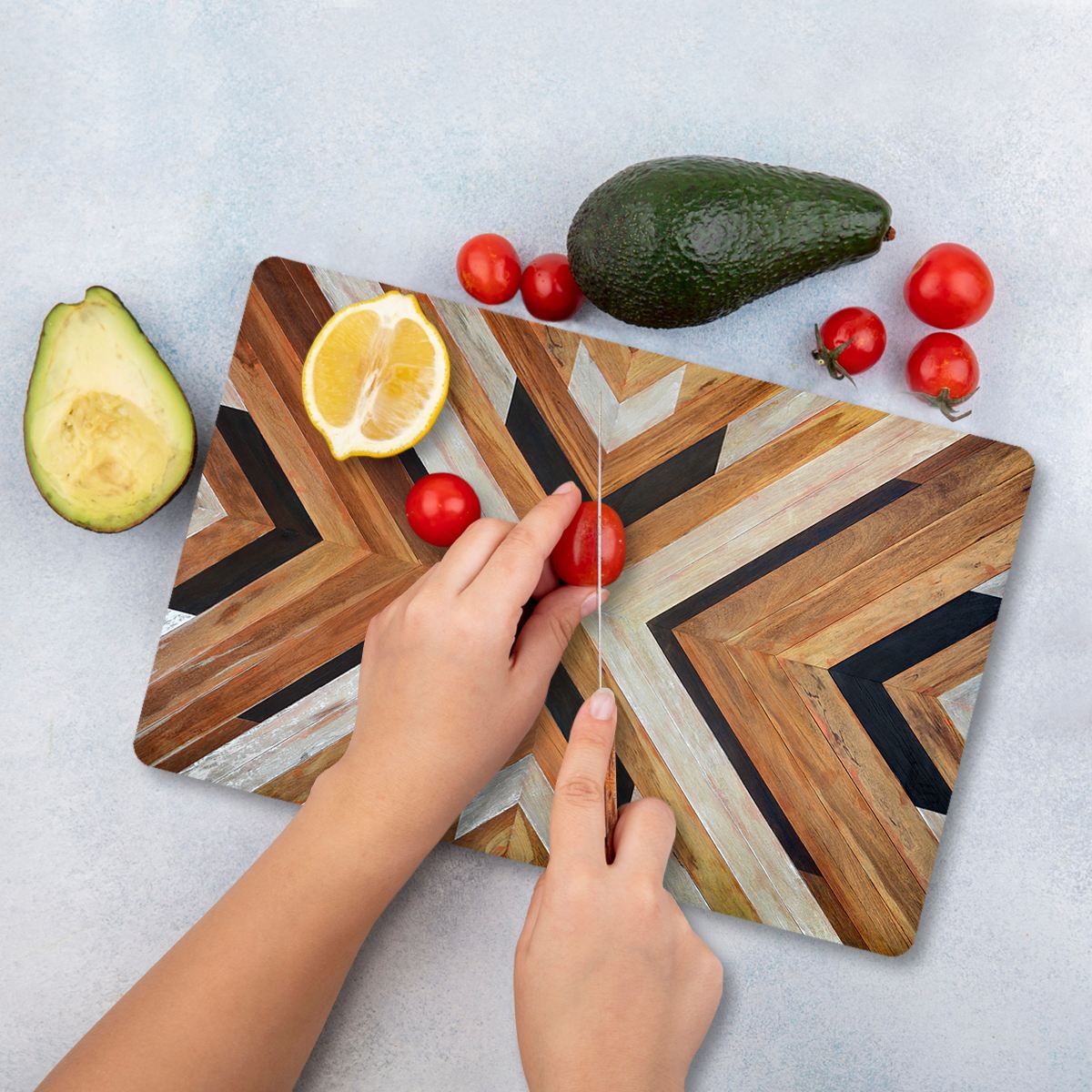 Tábua de Corte – 30 x 40 cm – Multicolorido – Vidro Temperado