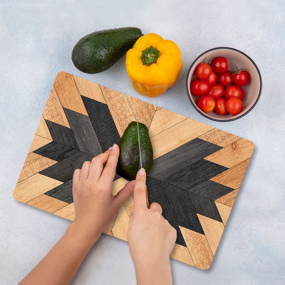 Tábua de corte de vidro temperado – 20 x 30 cm – multicolorido